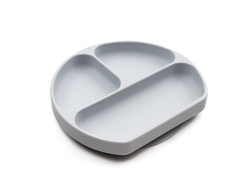 Bumkins Silicone Grip Dish Gray