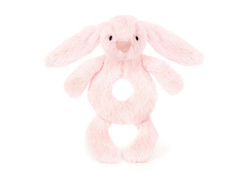 Jellycat Bashful Ringrassel Hase rosa